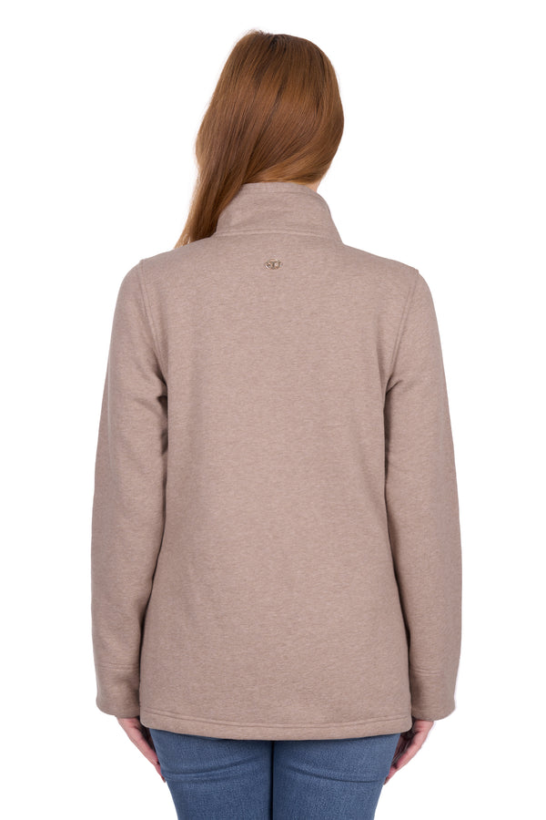 Thomas Cook Women’s Lydia 1/4 Zip Rugby in Taupe Marle