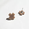 Lola Taupe Cross Stud Earrings - Folk Road