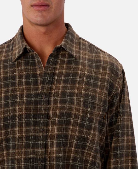 Men's Long Sleeve Shirt in Char/Maple