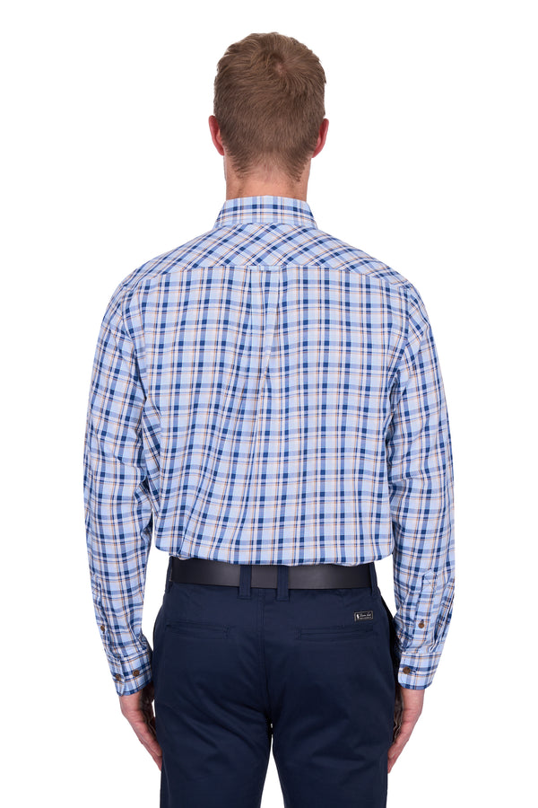 Thomas Cook Men's Thomas Long Sleeve 2 Pocket Shirt in Navy/Light Blue