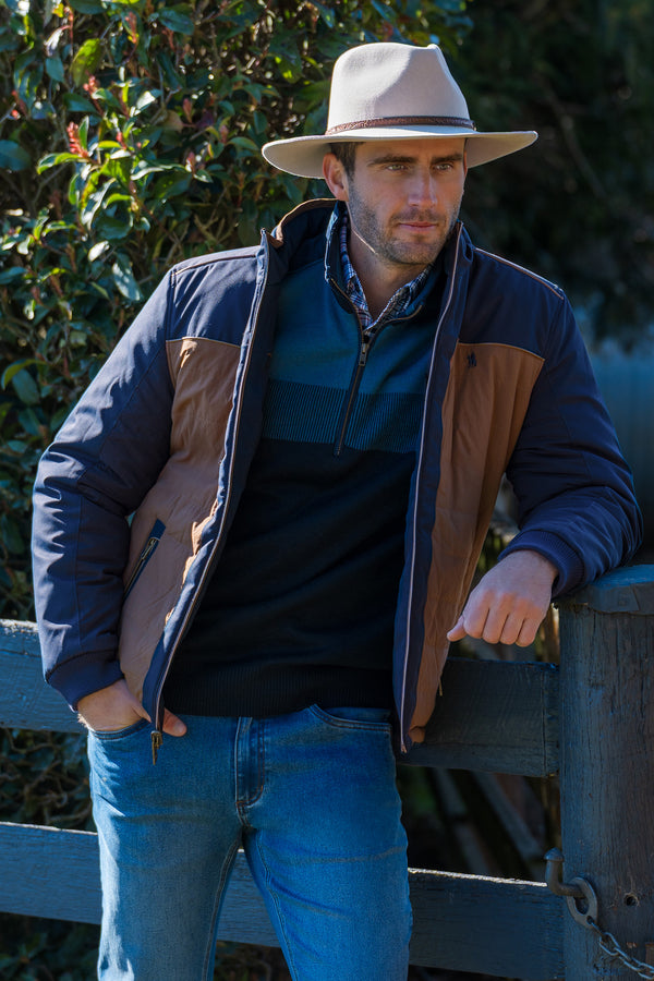 Men's Toby Reversible Jacket in Navy or Tan