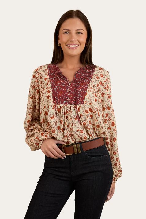 Ringers Western Ladies Twyla Fashion Top in Off White
