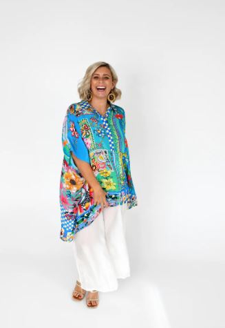 Womens Valarie Oversized Kaftan-Style Shirt
