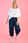 Ladies Linen Valantina Pant in Navy