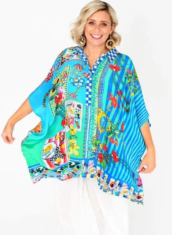 Womens Valarie Oversized Kaftan-Style Shirt