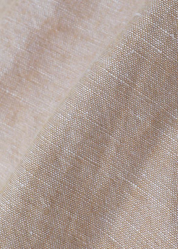 Men's Long Sleeve Linen Blend Shirt in Wheat