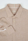 Men's Long Sleeve Linen Blend Shirt in Wheat