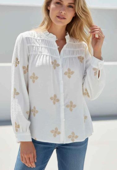 Ladies Lillian Blouse in White