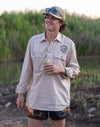 Pig Chasing Australia Mens Workshirt in Stone