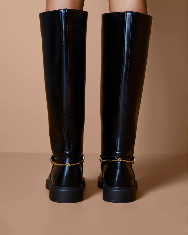 Xoel Knee High Boot in Black