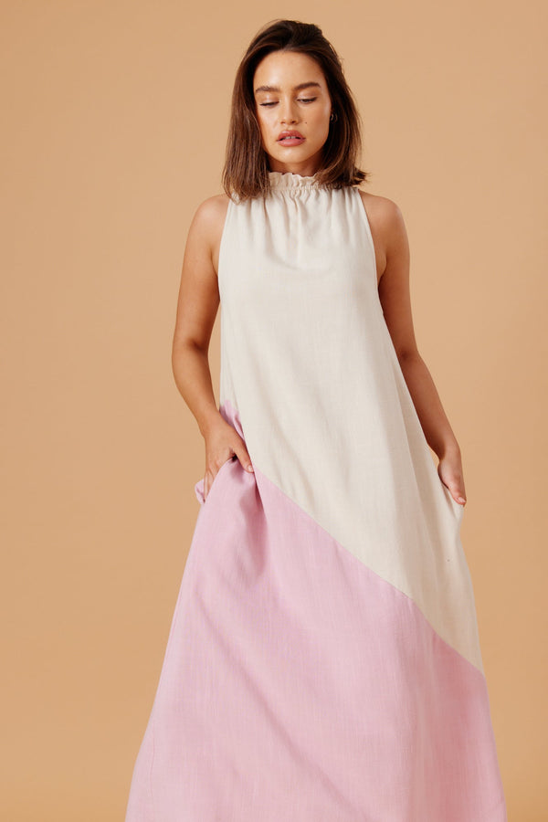 Women's Maxi Dress in Soft Pink