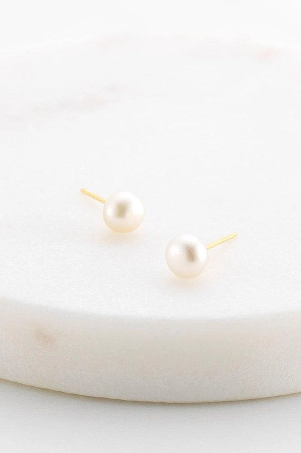 Zafino Leah Pearl Studs in Gold