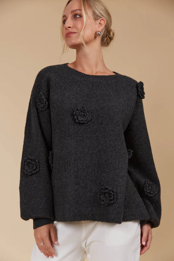 Miru Flower Knit in Ash