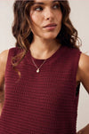 Ladies Maddy Mesh Knit Tank in Mulberry