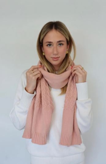 HOT Knitted Scarf Light Pink Cashmere Scarf Luxury Knit Scarf Pink