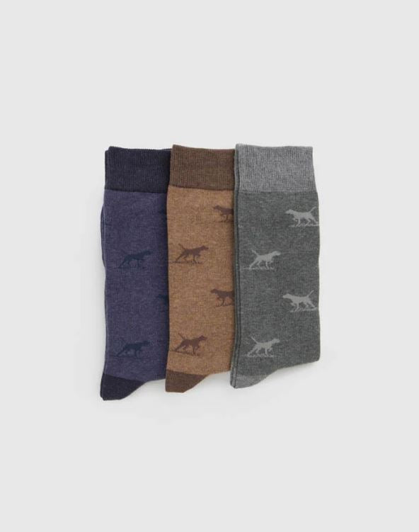 Men's Socks - Dogs-A-Plenty Three Pack Socks – Washed Multi