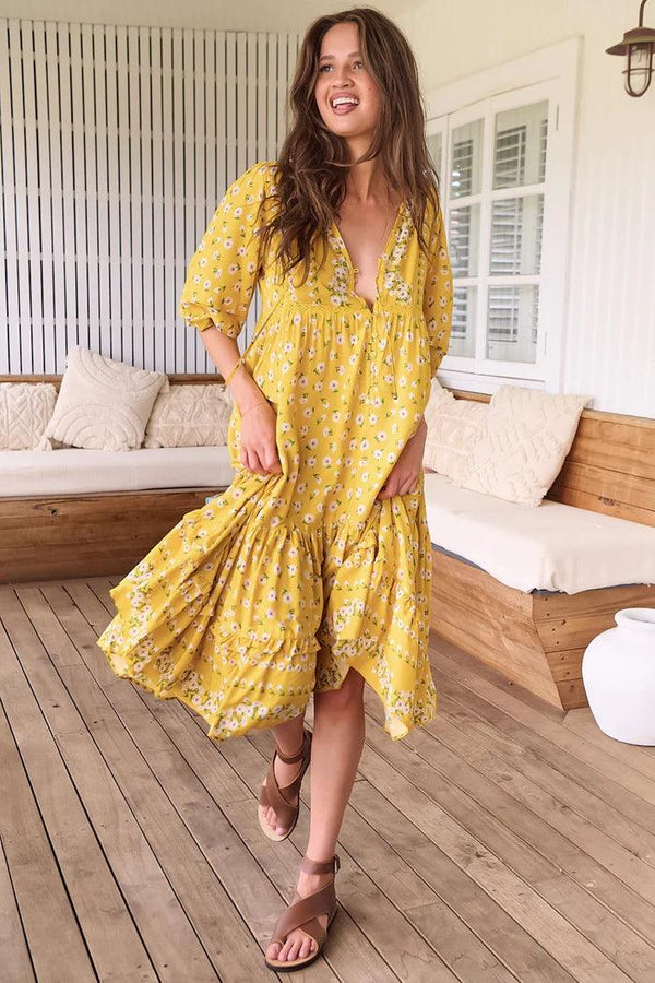 Jaase - Sunshine Daisy Midi Dress