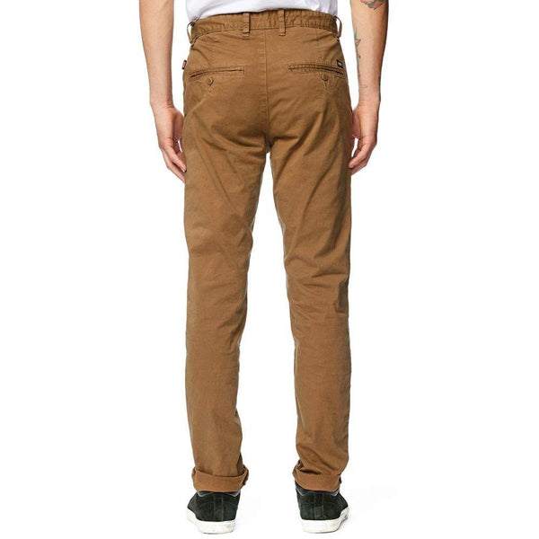 The Goodstock Chino is cut in our essential G1 comfort stretch slim fit, featuring two slanted pockets at the front and two back welt pockets with button closures. The GS Chino is made from peachface stretch twill containing 99% cotton and 1% elastane. Available at My Harley and Rose.