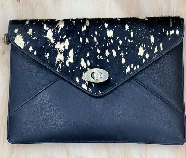 Envelope Cowhide Clutch by The Design Edge available at My Harley and Rose