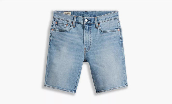 Levis 412 Slim Short No Summer's Complete Without A Pair Of Denim Shorts With A Slim Fit That's Not Too Slim. We Made This Pair In Light-Wash Denim And Added +Levi’s® Flex Technology, So You'll Stay Comfortable Whether You're Running For The Bus Or Playing Beach Volleyball. Available at My Harley and Rose.