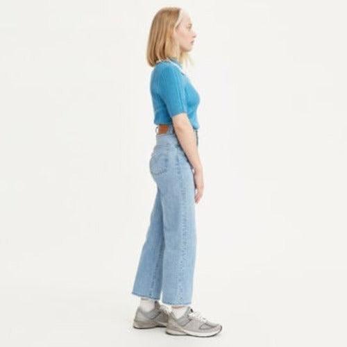 Levi's Ribcage Straight Ankle Jean, perfect for a casual brunch or styled up with a blouse. This light denim will have you dressing with the trends. Available at Harley and Rose