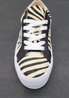 Human Prospect Zebra/Sliver Glitter Sneaker by Human available at My Harley and Rose