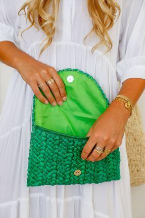 Free Spirit - Woven Clutch Green - Folk Road