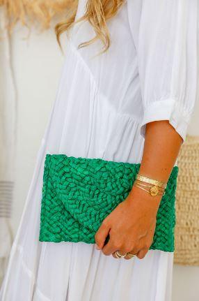 Free Spirit - Woven Clutch Green - Folk Road