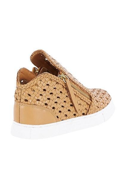 Human Woven Sneaker, Tan Sneaker Harley and Rose