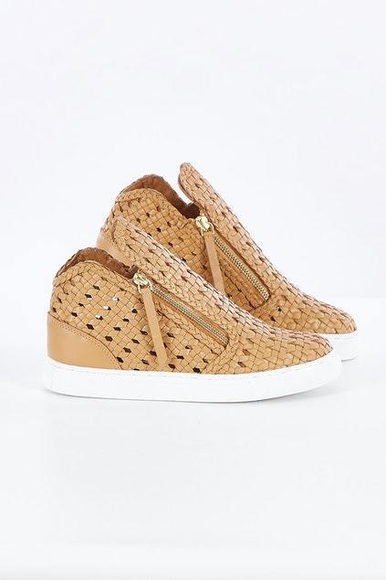 Human Woven Sneaker, Tan Sneaker Harley and Rose