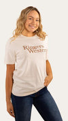 Ringers Western - Monash Womens Loose fit Tee Colour: Off White  Fabric: 100% Cotton, 180gsm  Features: The Monash loose fit tee is your new go-to for simple style and comfort. Style with a pair of jeans for a day out or a pair of ruggers when hard at work on the farm.