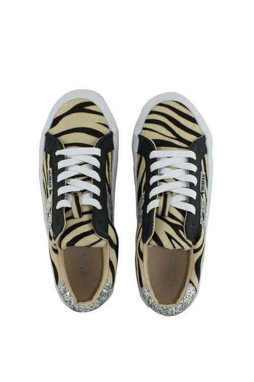 Human - Prospect Zebra/Sliver Glitter Sneaker - Folk Road