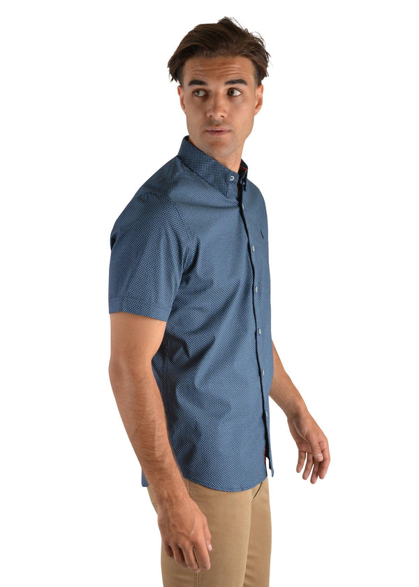 Thomas Cook - Archer Print Tailored Short Sleeve Shirt - Folk Road