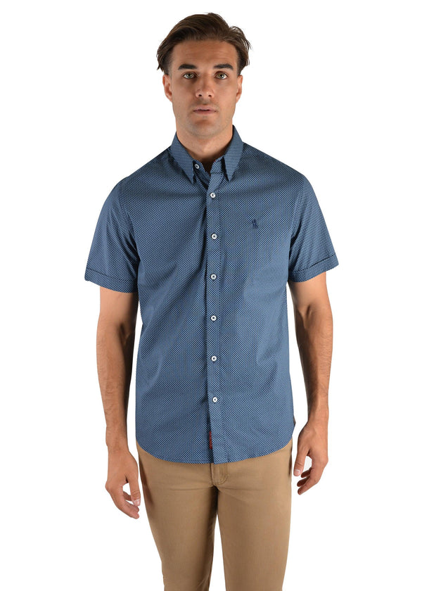 Thomas Cook - Archer Print Tailored Short Sleeve Shirt
