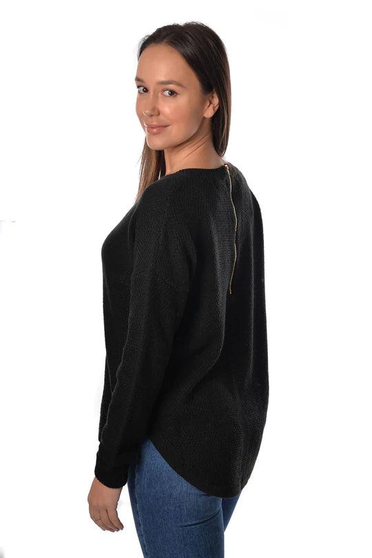 The Infamous Zip back knit has landed this style is sure to please everyone pair back with your favourite jeans this winter and you are set to go. Available at Harley and Rose