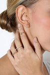 Mezi Bo Long Crystal Bar Earring. Everyone needs at least one pair of these - they are delicate and therefore perfect as everyday earrings and imagine what fun is to be had for the multi pierced! Made of sterling silver and gold plating, crystallised with swarovski crystal. You are going to love them! Available at Harley and Rose