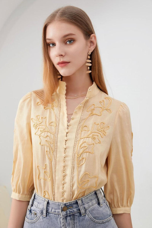 Perla Embroidered Blouse, available at Harley and Rose
