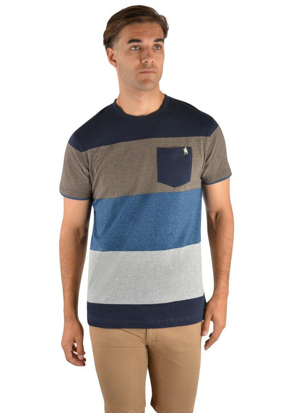 Thomas Cook - Men's Spencer Stripe 1 Pocket Short Sleeve Tee - Folk Road