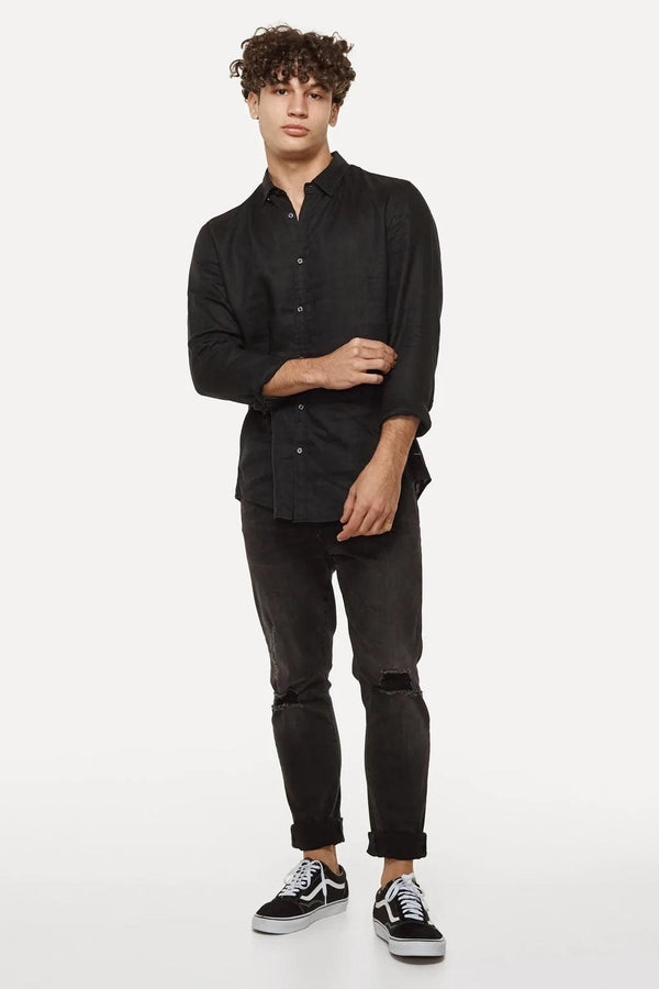 Industrie - The Tennyson Linen Long Sleeve Shirt - Folk Road