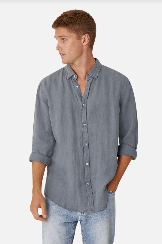 The Trinidad Linen Long Sleeve Shirt, available at Harley and Rose