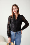 This G.D.S Verena Blouse is accented with all-over intricate tonal lace embellishments. Available at Harley and Rose